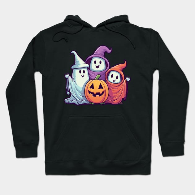 Cute Ghost Kids with a Pumpkin Hoodie by origato